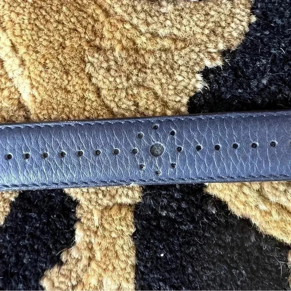 ESCADA Women’s Vintage Navy Blue Silver Buckle Belt Size 2 - Picture 8 of 16